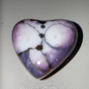 Small heart shaped trinket dish pot with lid